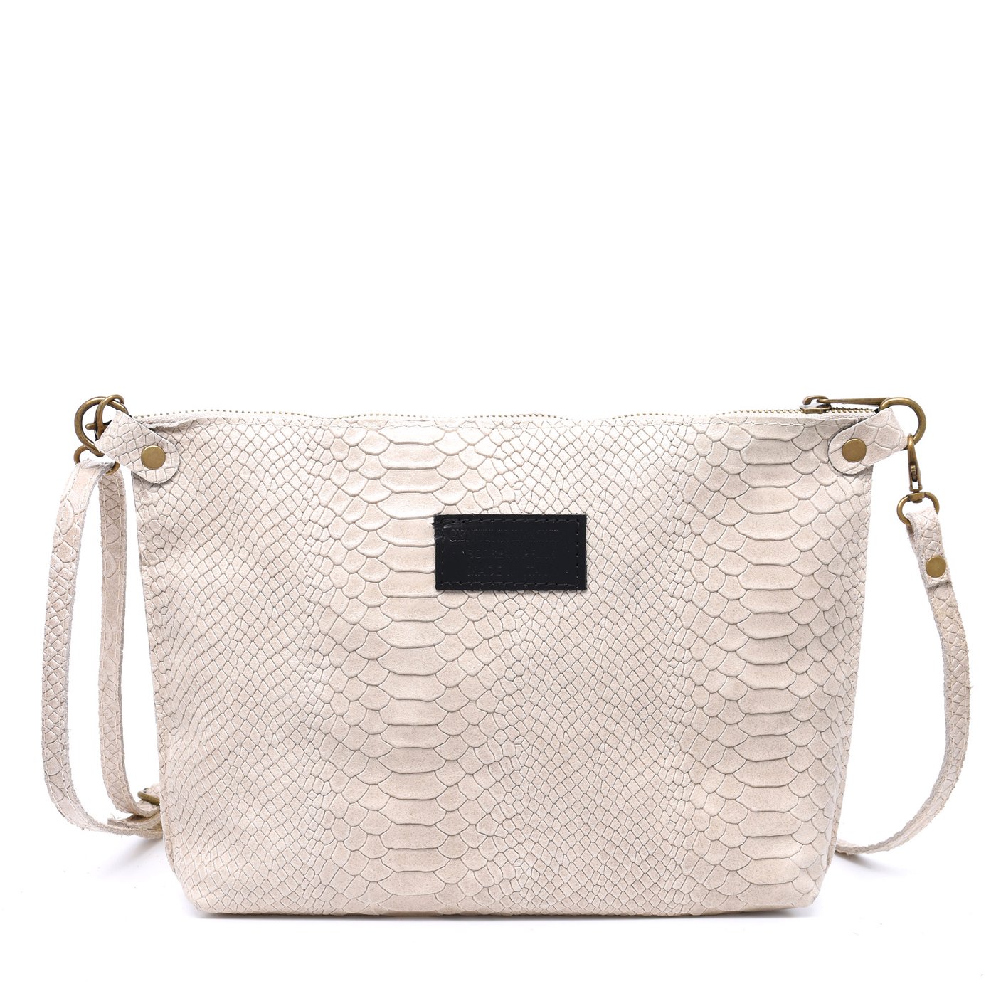 Clutch de piel con textura de cocodrilo GB