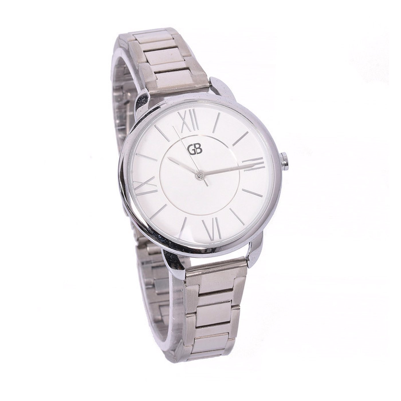 Analog watch silver | white background GB