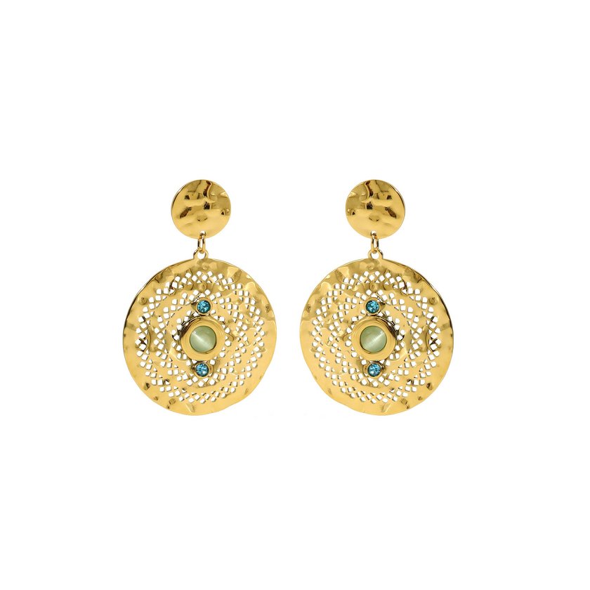 Boucles d'oreilles en acier martelés orange GB
