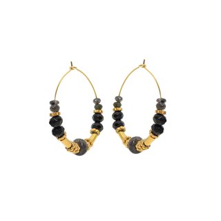 Anneaux d'oreilles en acier avec cristaux blanc GB