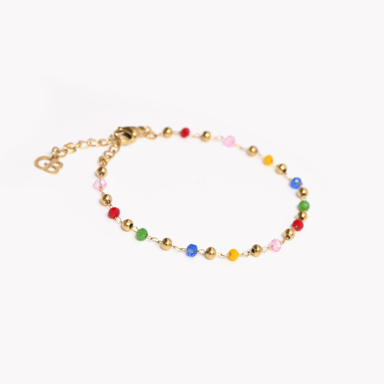 Steel bracelet stones colorful GB