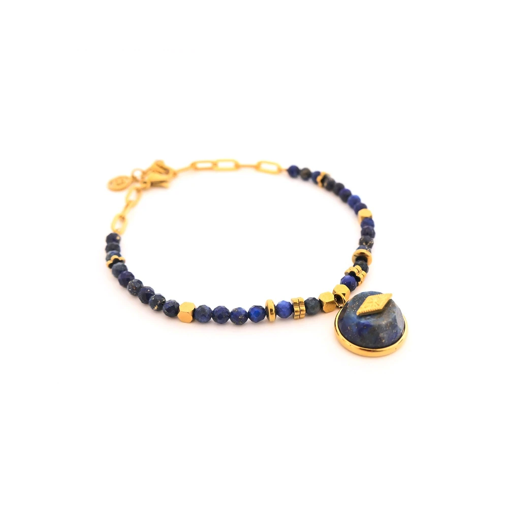 Bracciale in acciaio pietre natural stella GB