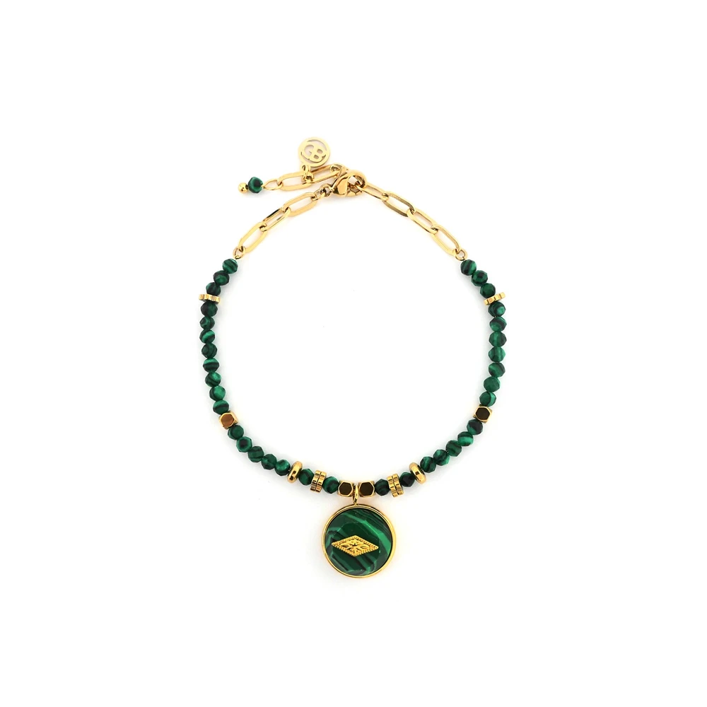 Bracciale in acciaio pietre natural stella GB