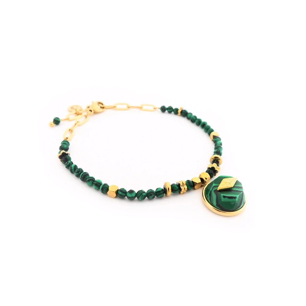 Bracciale in acciaio pietre natural stella GB