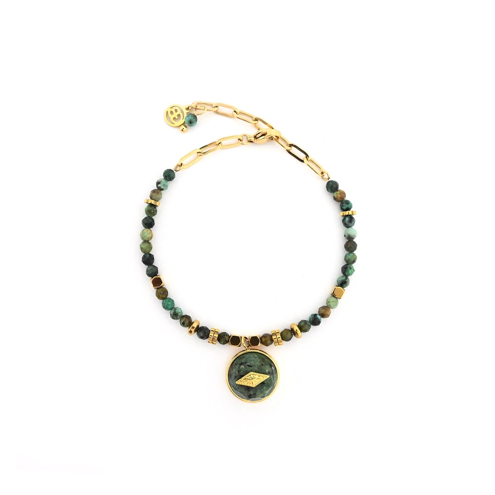 Bracciale in acciaio pietre natural stella GB