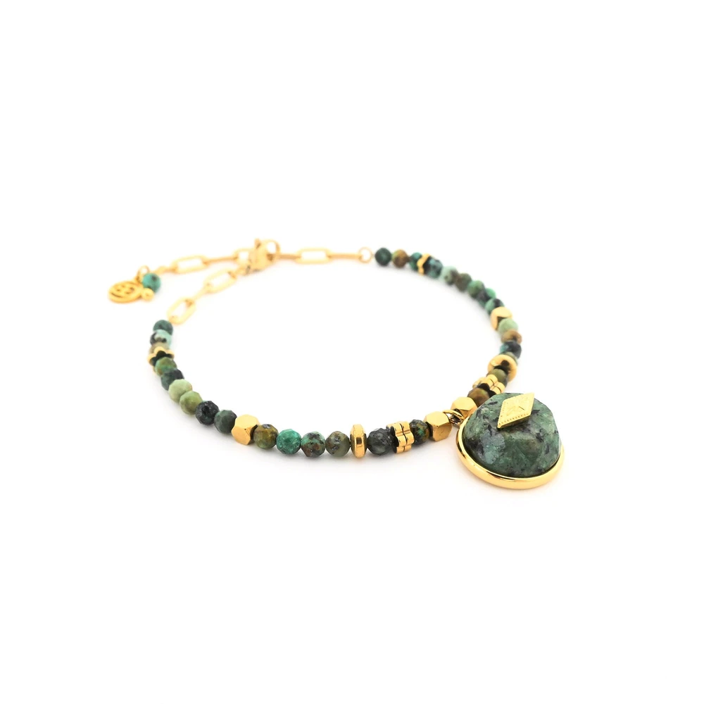 Bracciale in acciaio pietre natural stella GB