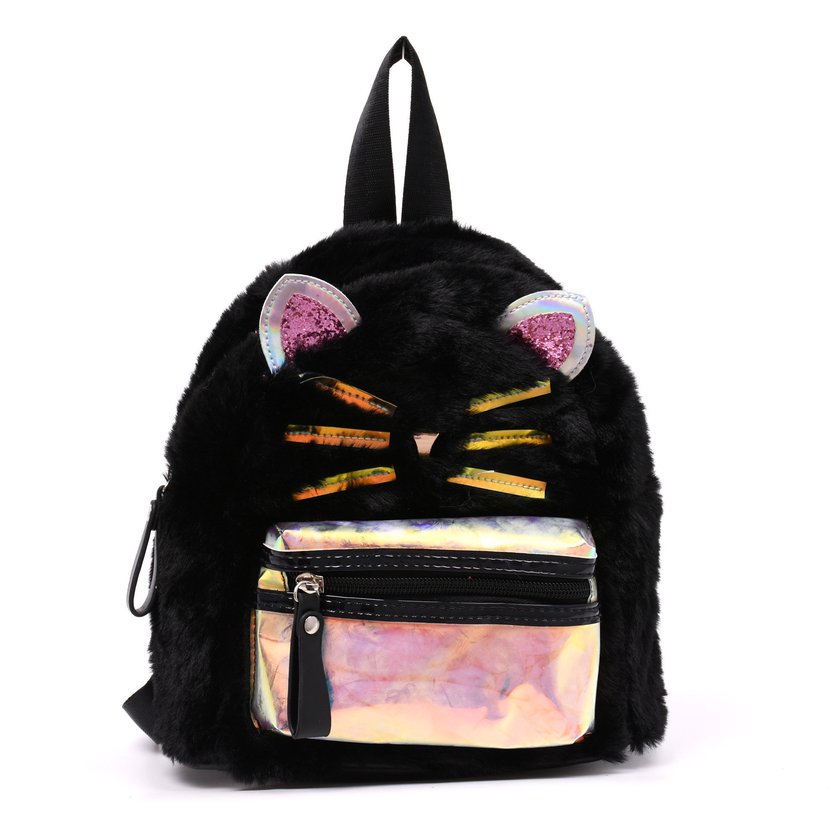 Fur backpack with external pocket GB
