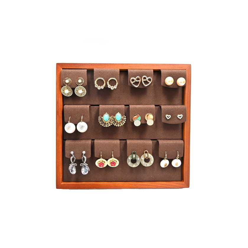 Exposant de boucles d'oreilles marron GB