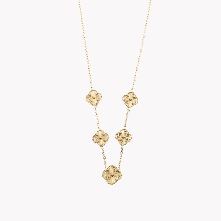 Steel necklace clovers texture GB