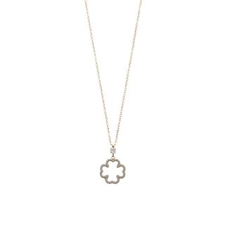 Collana acciaio con trifoglio zirconitàs brillante GB