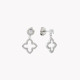 Earrings stainless steel zirconies clover and brilliants GB
