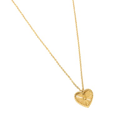 Collier en acier coeur texture GB