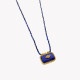 Natural stone steel rectangular necklace GB