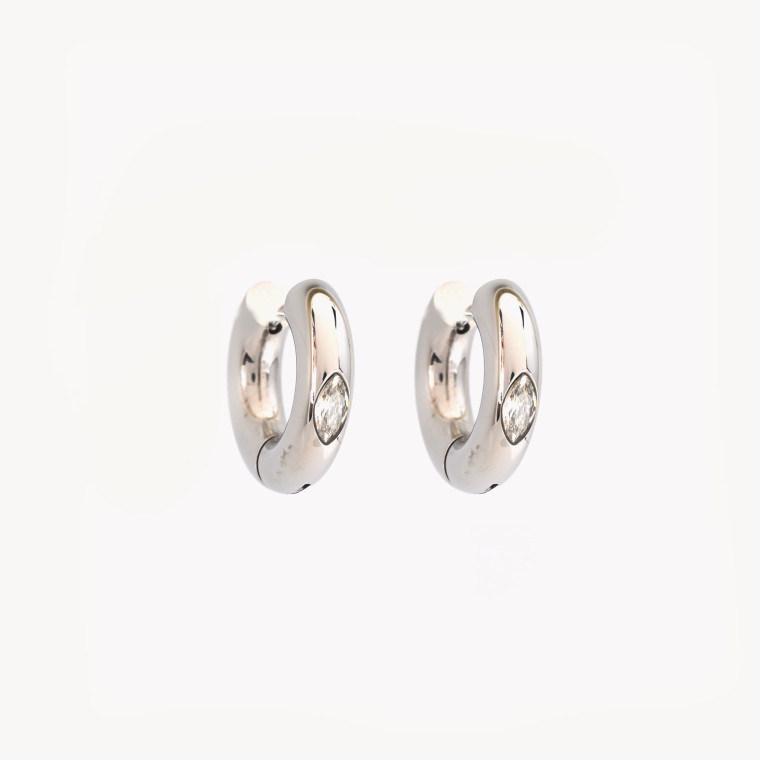 Stainless steel hoops with stone GB