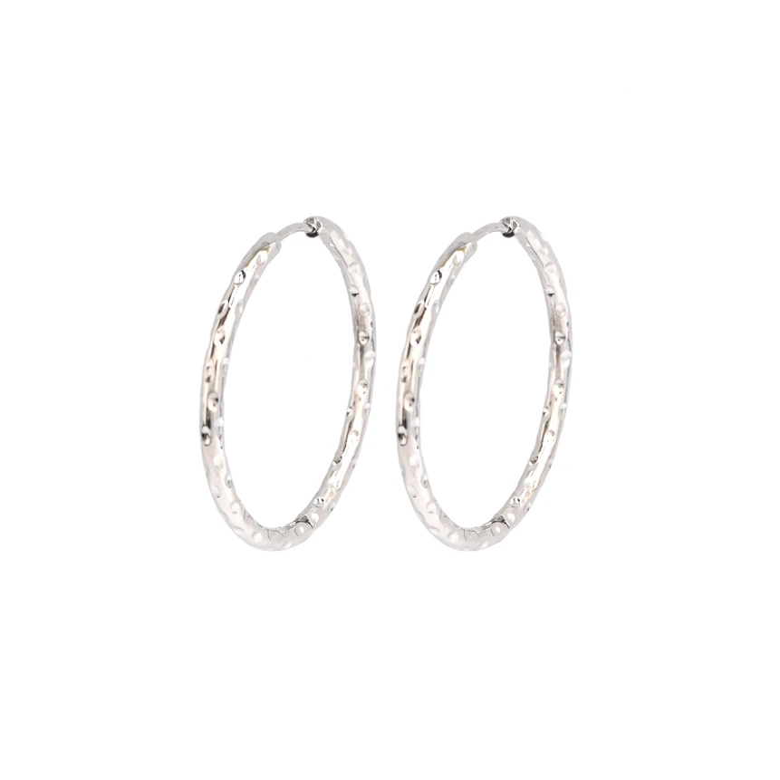 Stainless steel hoops with texture big GB