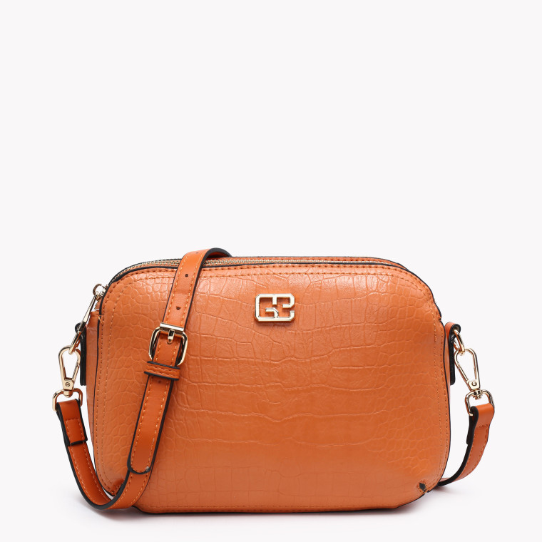 Bolsa crossbody com textura GB