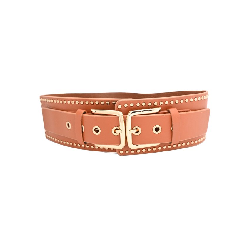 Wide belt with buckle double GB