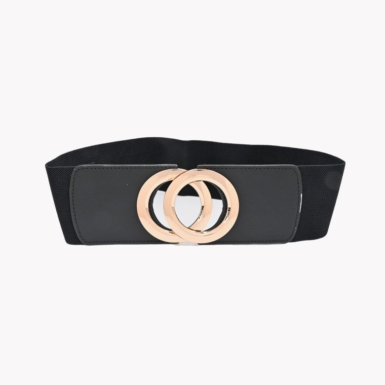 Wide belt with double buckle GB