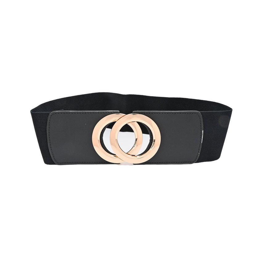 Wide belt with double buckle GB