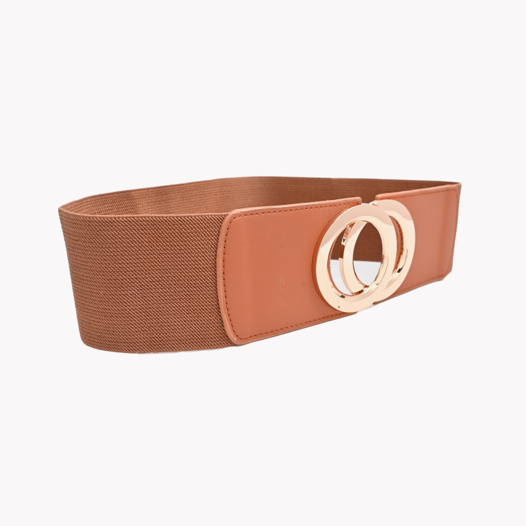 Wide belt with double buckle GB