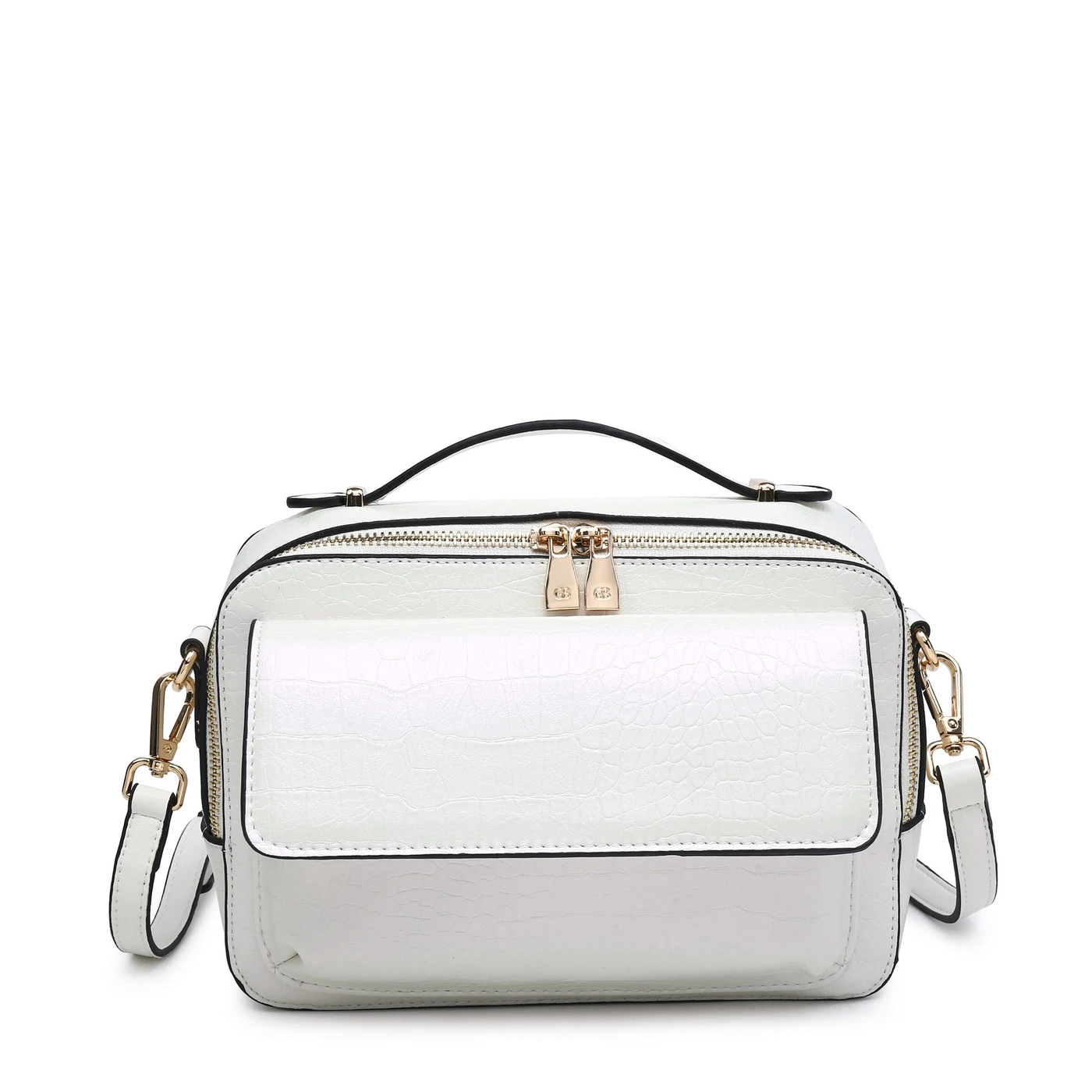 Bolsa tiracolo com textura GB