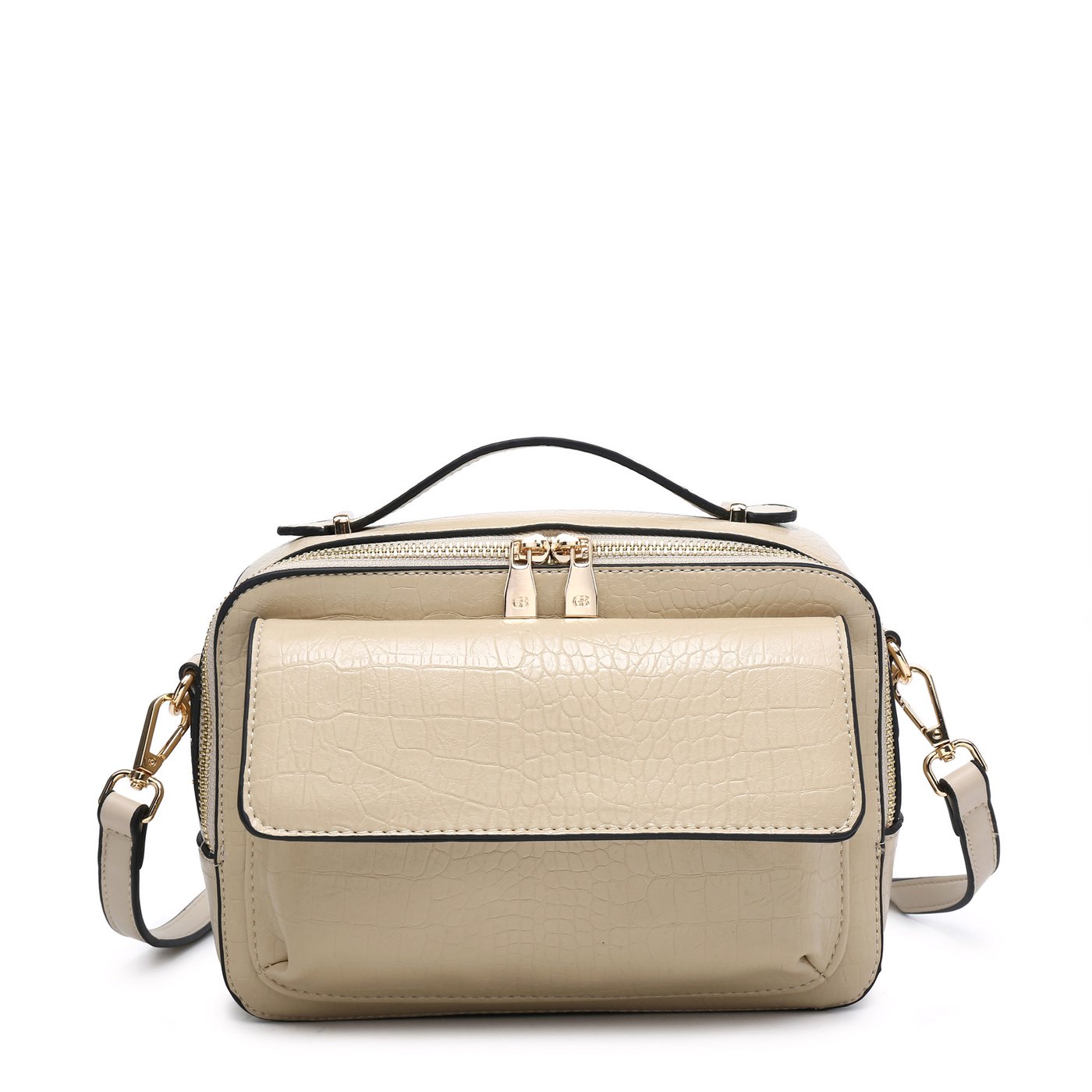 GB textured shoulder bag