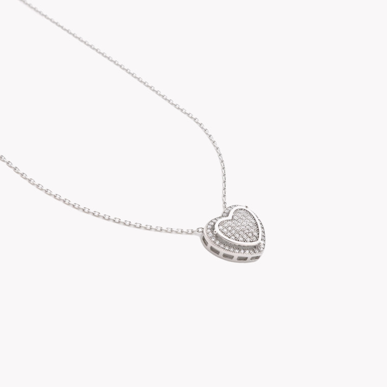 Collier coeur brillants S925 GB