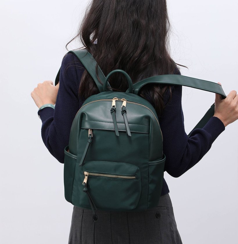 Nylon backpack with multiple GB pockets