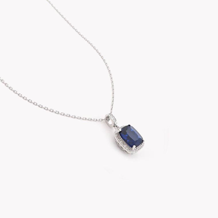 S925 necklace rectangular zirconie GB