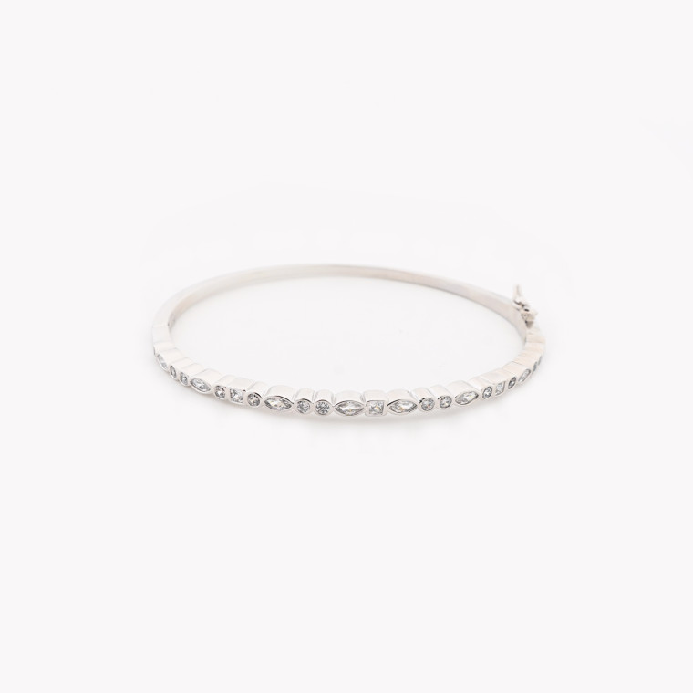 Bracelet rigide semi précieuse avec zirconias GB