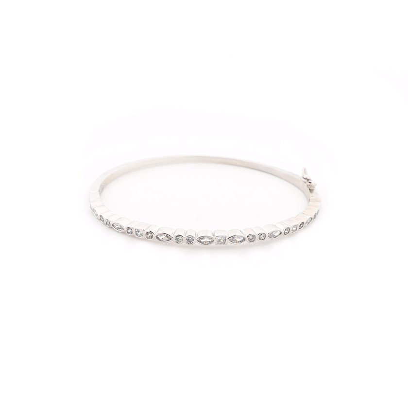 Bracciale rigida semi preziosi con zirconi GB