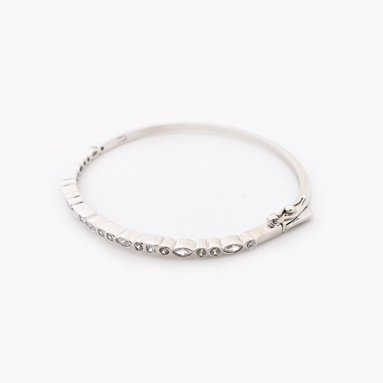 Bracelet rigide semi précieuse avec zirconias GB