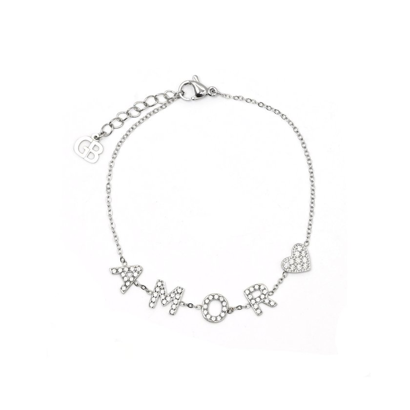 Bracciale acciaio cuore e amor GB