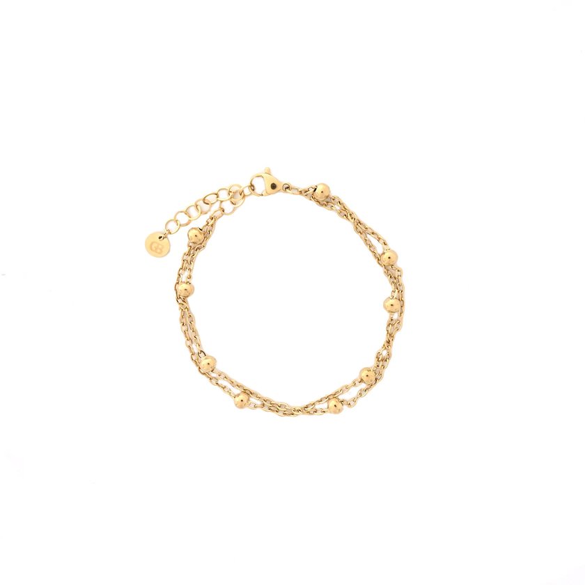 Collar básico de malla de acero con bolitas GB
