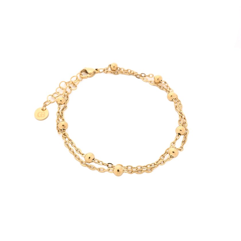 Collar básico de malla de acero con bolitas GB