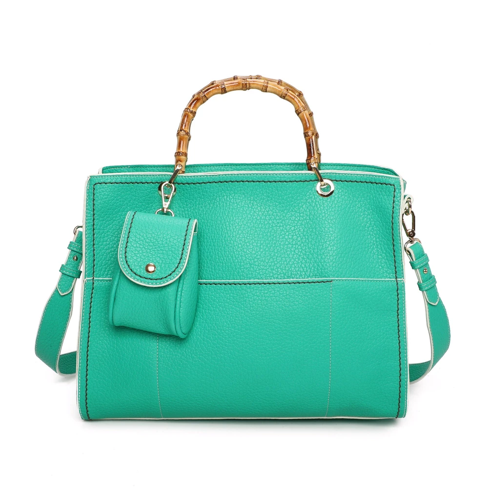 Sac synthétique avec poignée en bambou GB