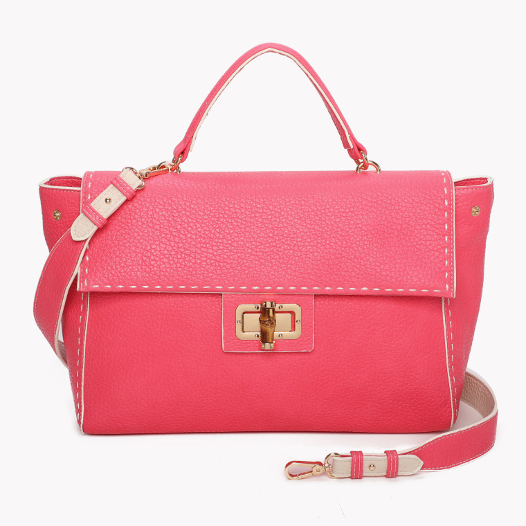 GB Bamboo Flap Closure Handbag