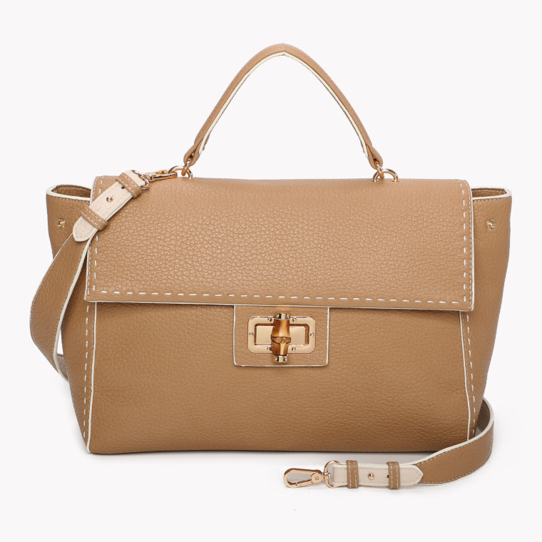 GB Bamboo Flap Closure Handbag