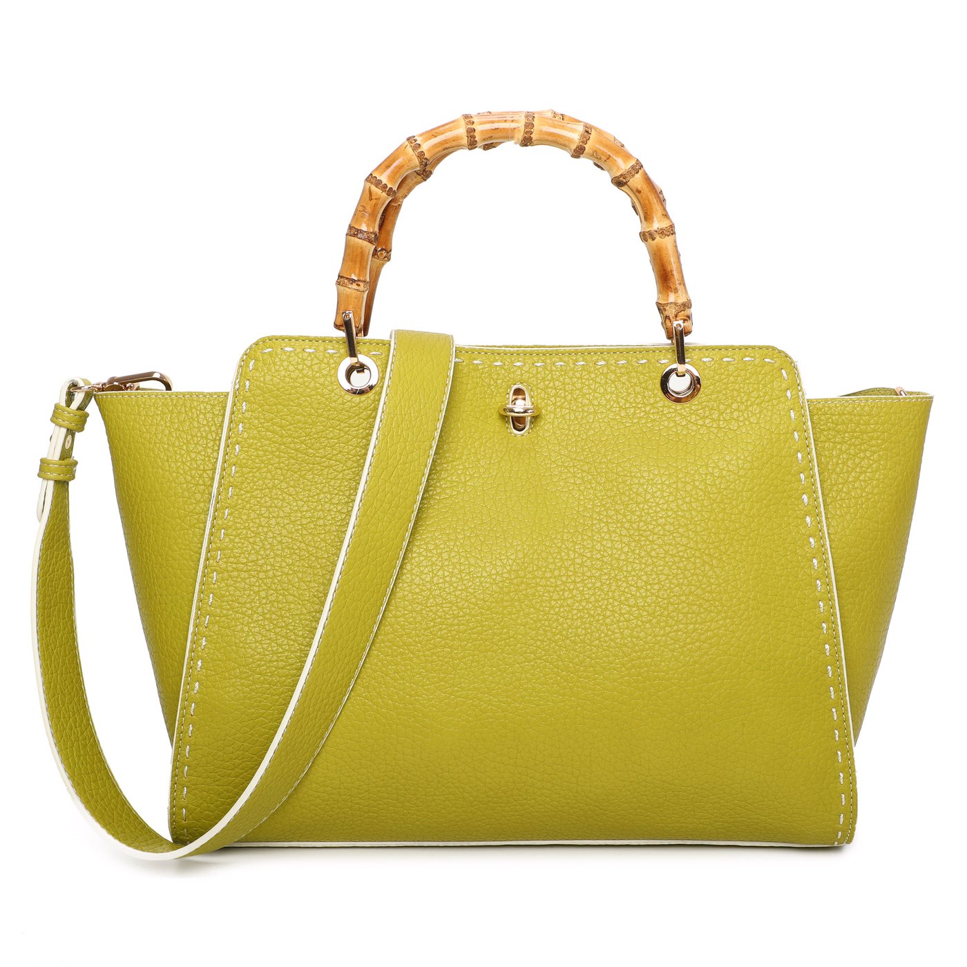 Handbag with GB bamboo handle