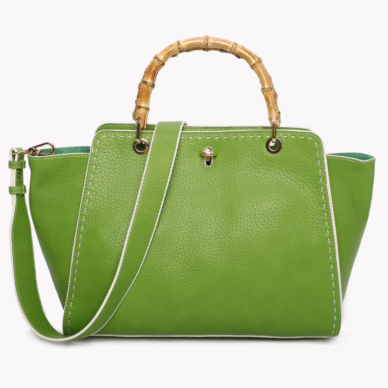 Handbag with GB bamboo handle