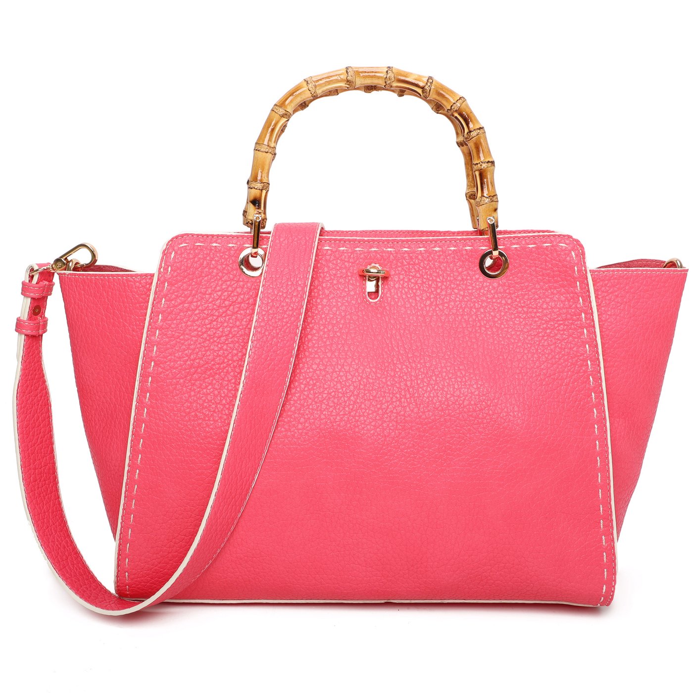 Handbag with GB bamboo handle