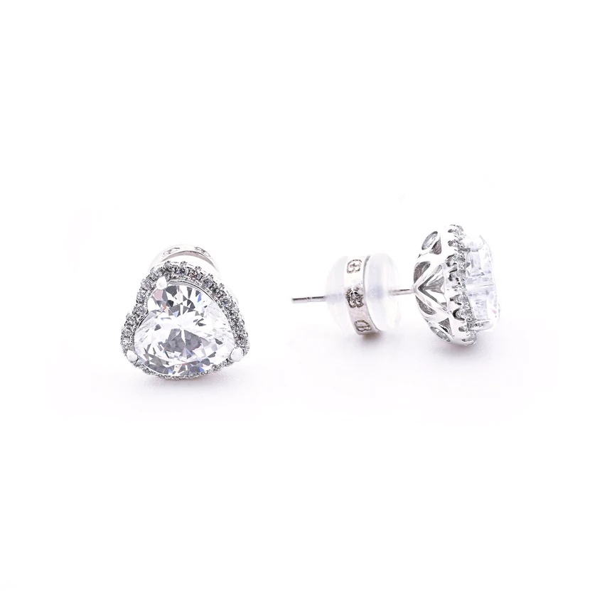 Pendientes BeLove corazón con piedra de color