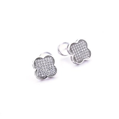 Boucles d\'oreilles BeLove trèfle avec zircones