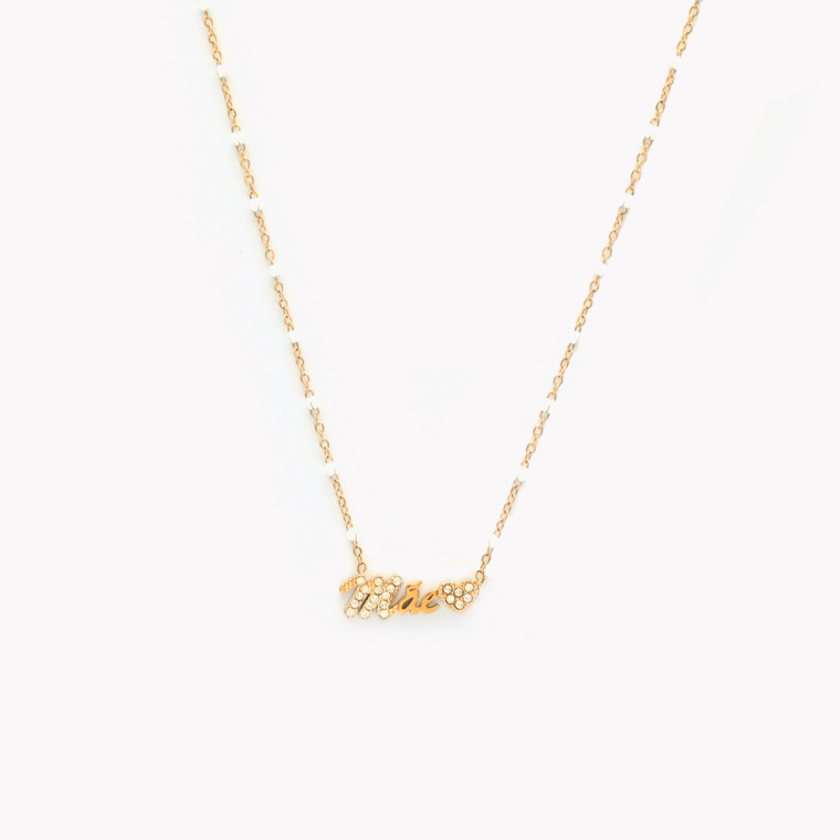 Mãe word steel necklace GB