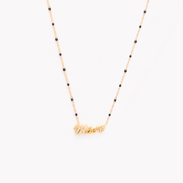 Mãe word steel necklace GB