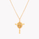 Semi precious filigree crucifix necklace GB