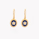 Gold plated earrings traditional flower oval GB