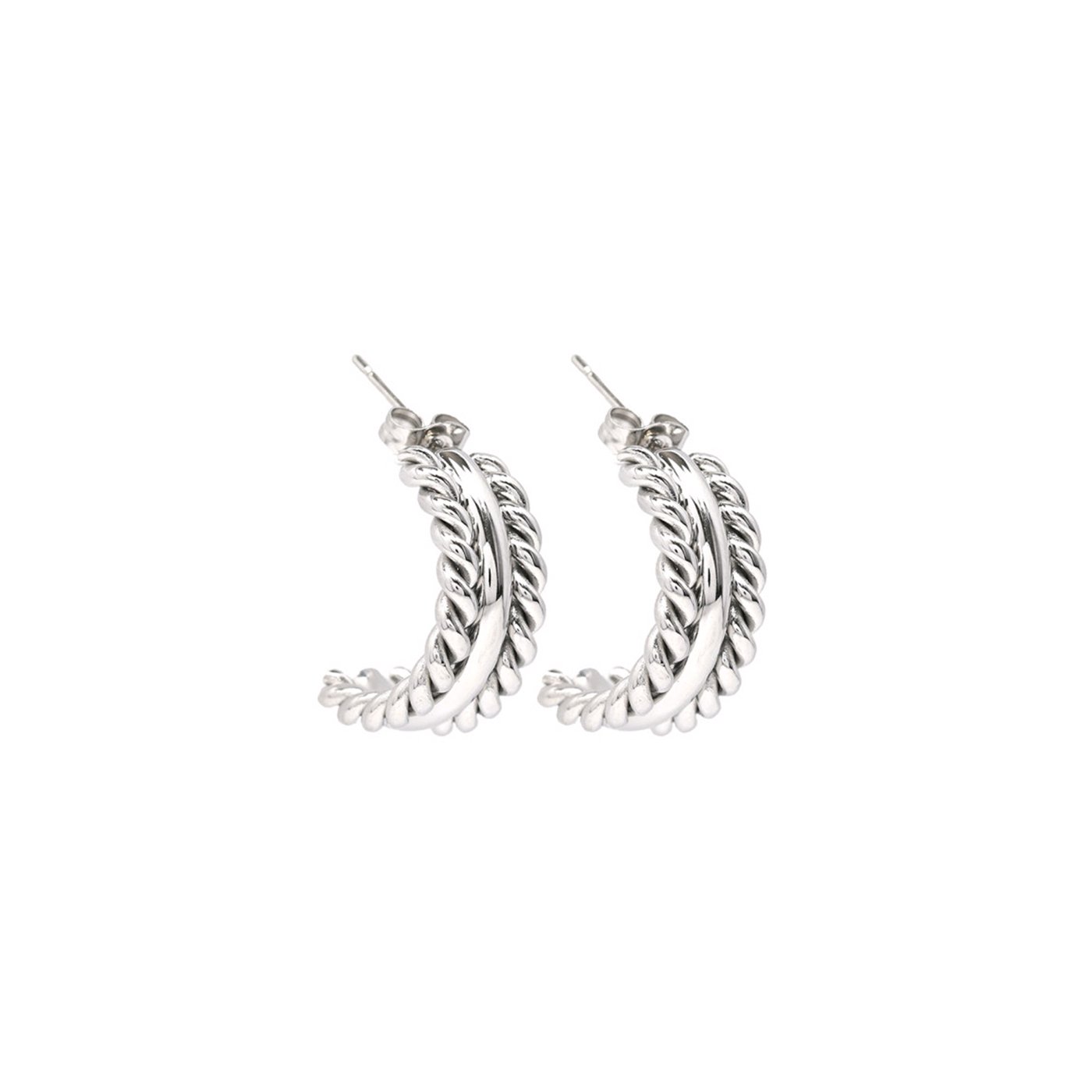 Boucles d\'oreilles à anneaux torsadés GB