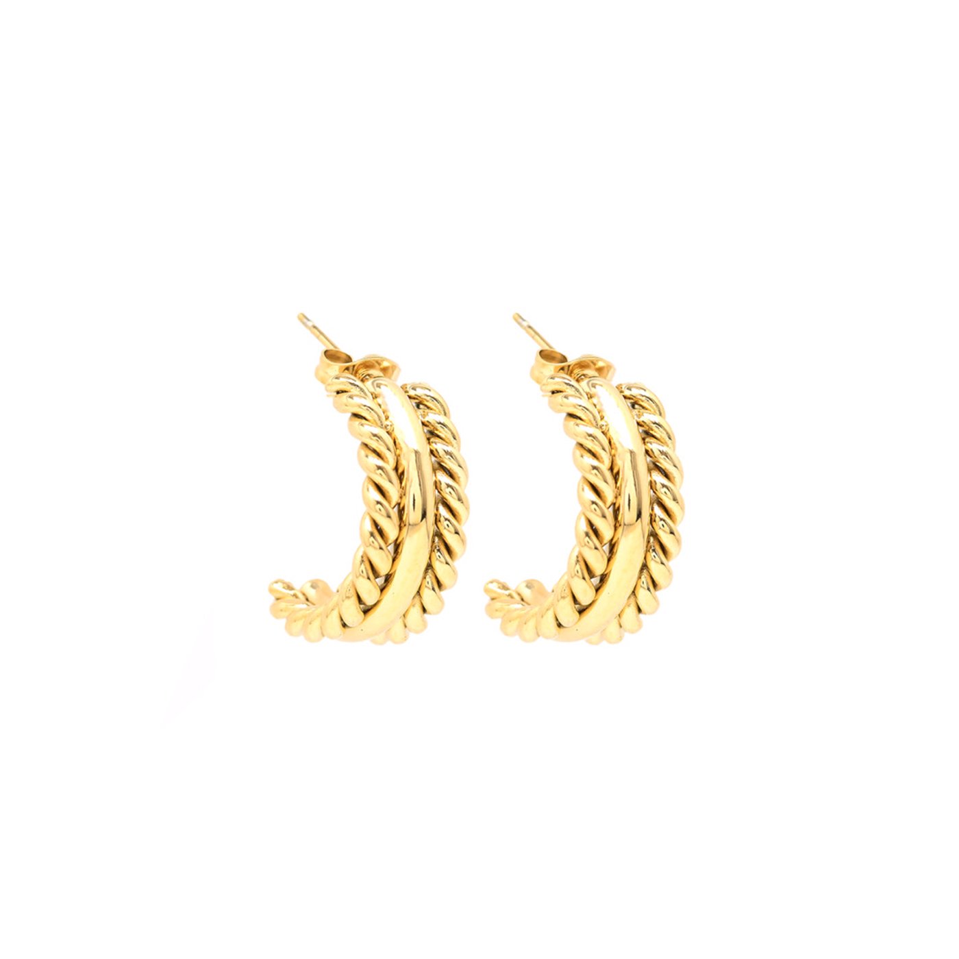 Boucles d\'oreilles à anneaux torsadés GB