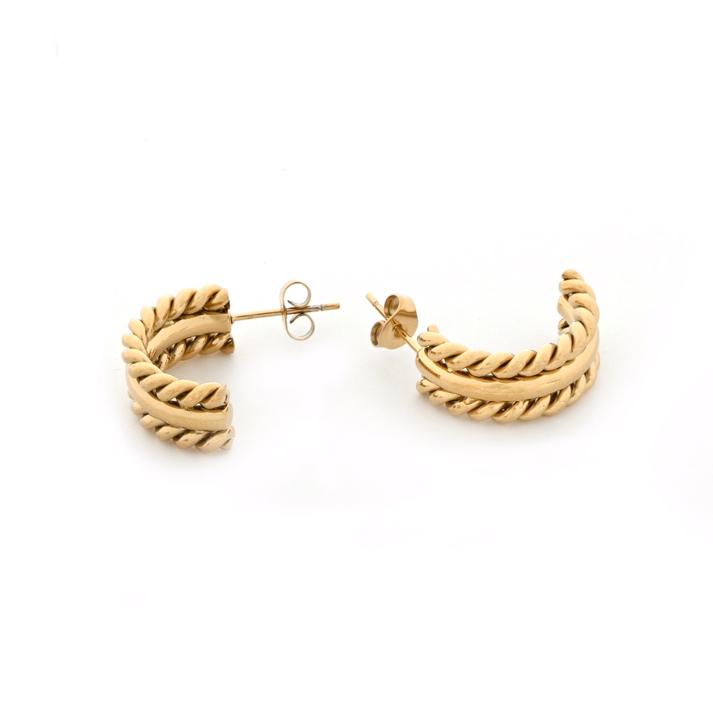 Boucles d\'oreilles à anneaux torsadés GB